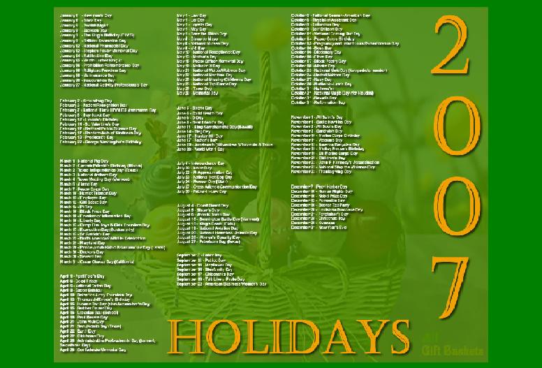 2007 Holidays 1.0 Screenshot 2007 Holidays 1.0 Screenshot