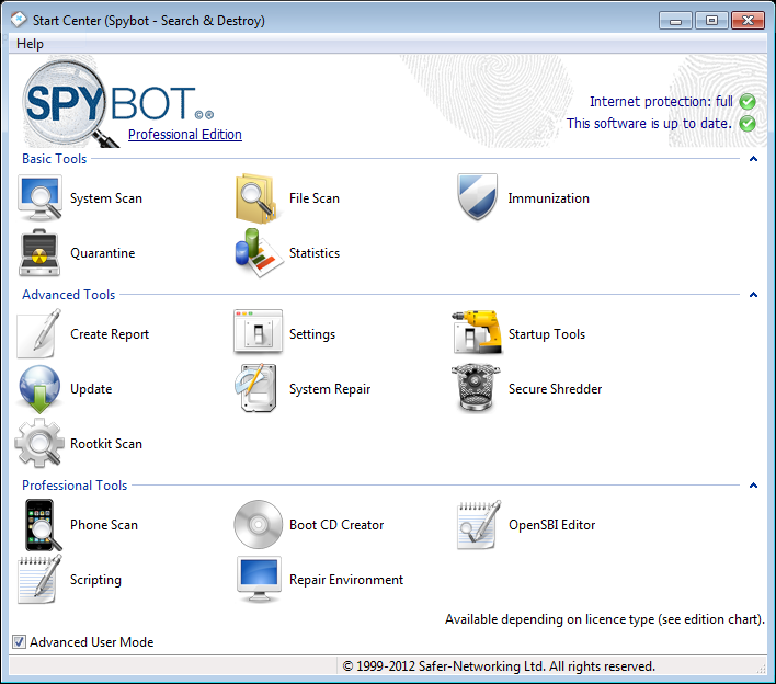 Spybot 2 Screenshot