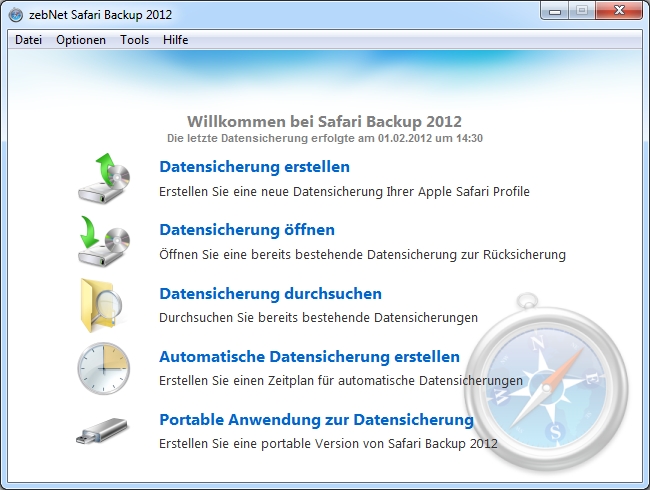 Safari Backup 2012 Screenshot