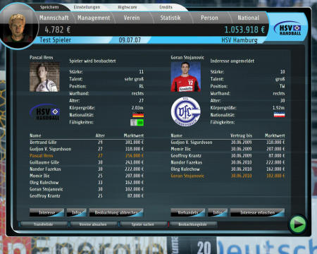 Handball Manager 2009 - 7-Meter-Action-Spiel Screenshot