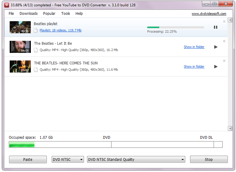 Free YouTube to DVD Converter Screenshot