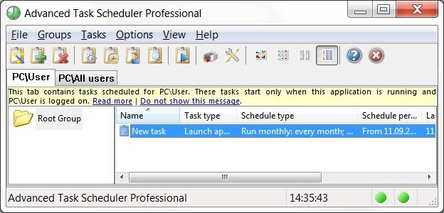 Advanced Task Scheduler Professional Screenshot