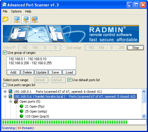 Advanced Port Scanner Screenshot