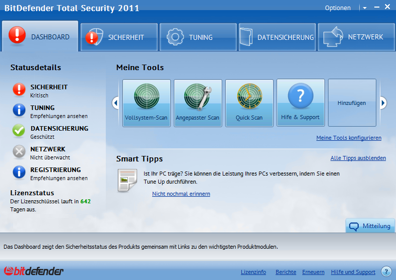 BitDefender Total Security Screenshot