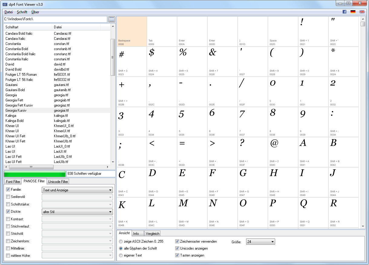 dp4 Font Viewer Screenshot