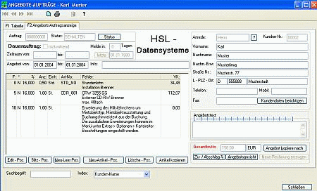 HSL-Angebot Screenshot