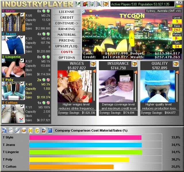 Industryplayer - Online Tycoon Game Screenshot