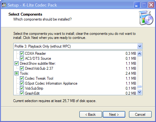 K-Lite Codec Pack Basic Screenshot