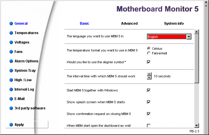 MotherBoard Monitor Screenshot
