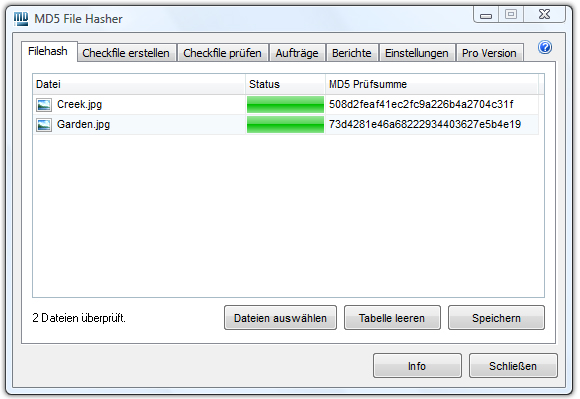 MD5 File Hasher Screenshot