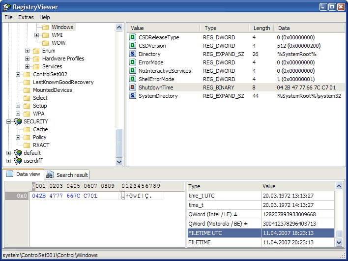RegistryViewer Screenshot