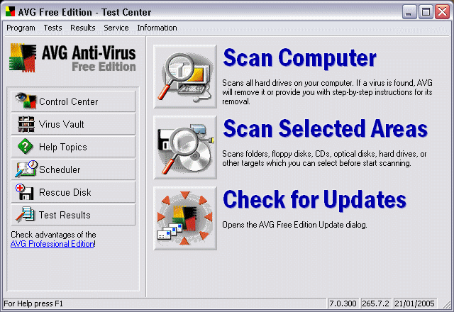 AVG Anti-Virus Free Screenshot