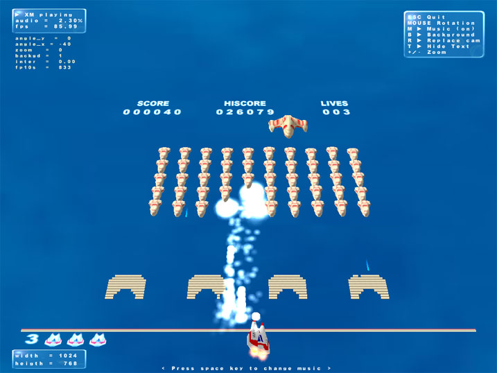 Space Invaders OpenGL Screenshot