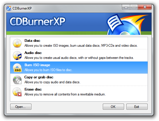 CDBurnerXP Portable Screenshot