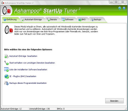Ashampoo StartUp Tuner Screenshot