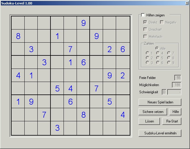 Sudoku-Leveler Screenshot