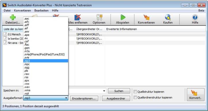 Switch Audio-Konvertiersoftware Screenshot