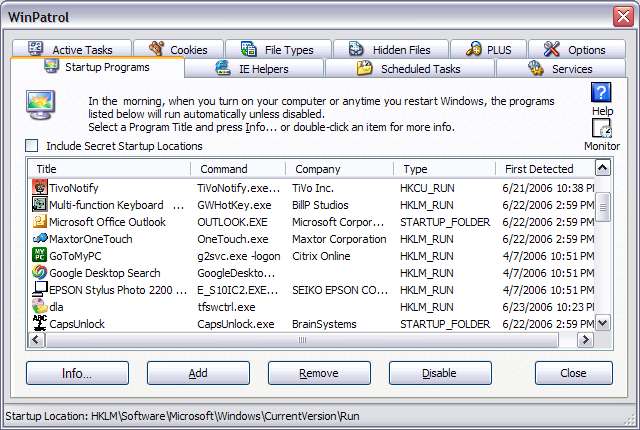 WinPatrol 2013 Screenshot