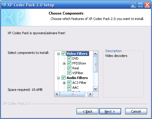 XP Codec Pack Screenshot